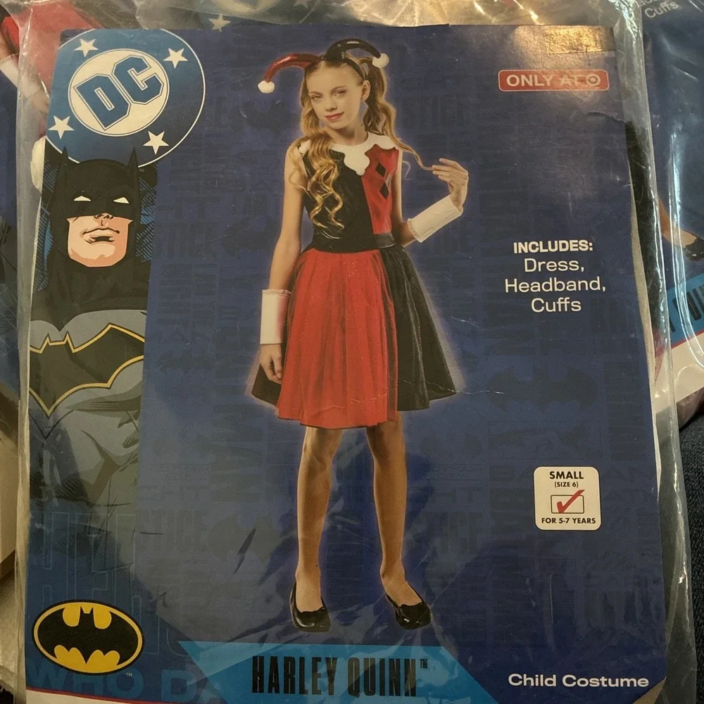 HARLEY QUINN Dress Rubies Halloween Costume girls Size Small‎ 5-7 DC Comics nwt